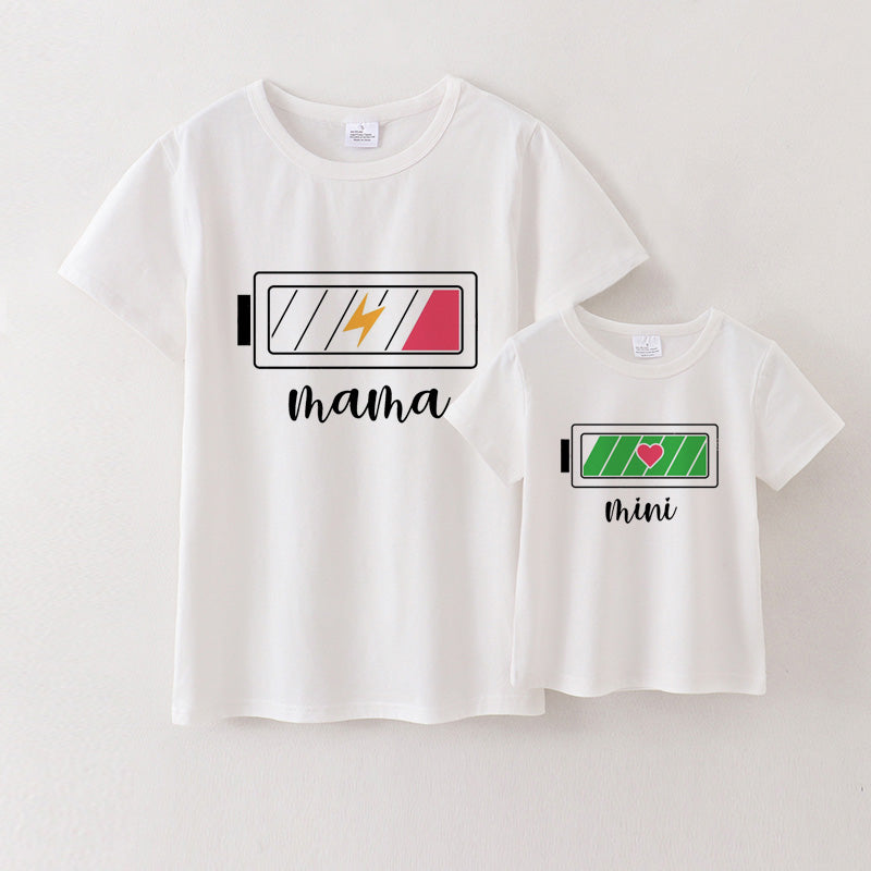 Mother's Day MAMA MINI Cute Print Cotton T-Shirt