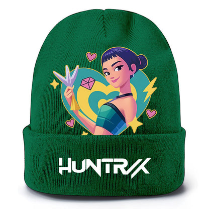 K-Pop Demon Hunters Knit Beanie Cozy Plush Lined Pull-On Hat for Spring & Winter Unisex Street Style