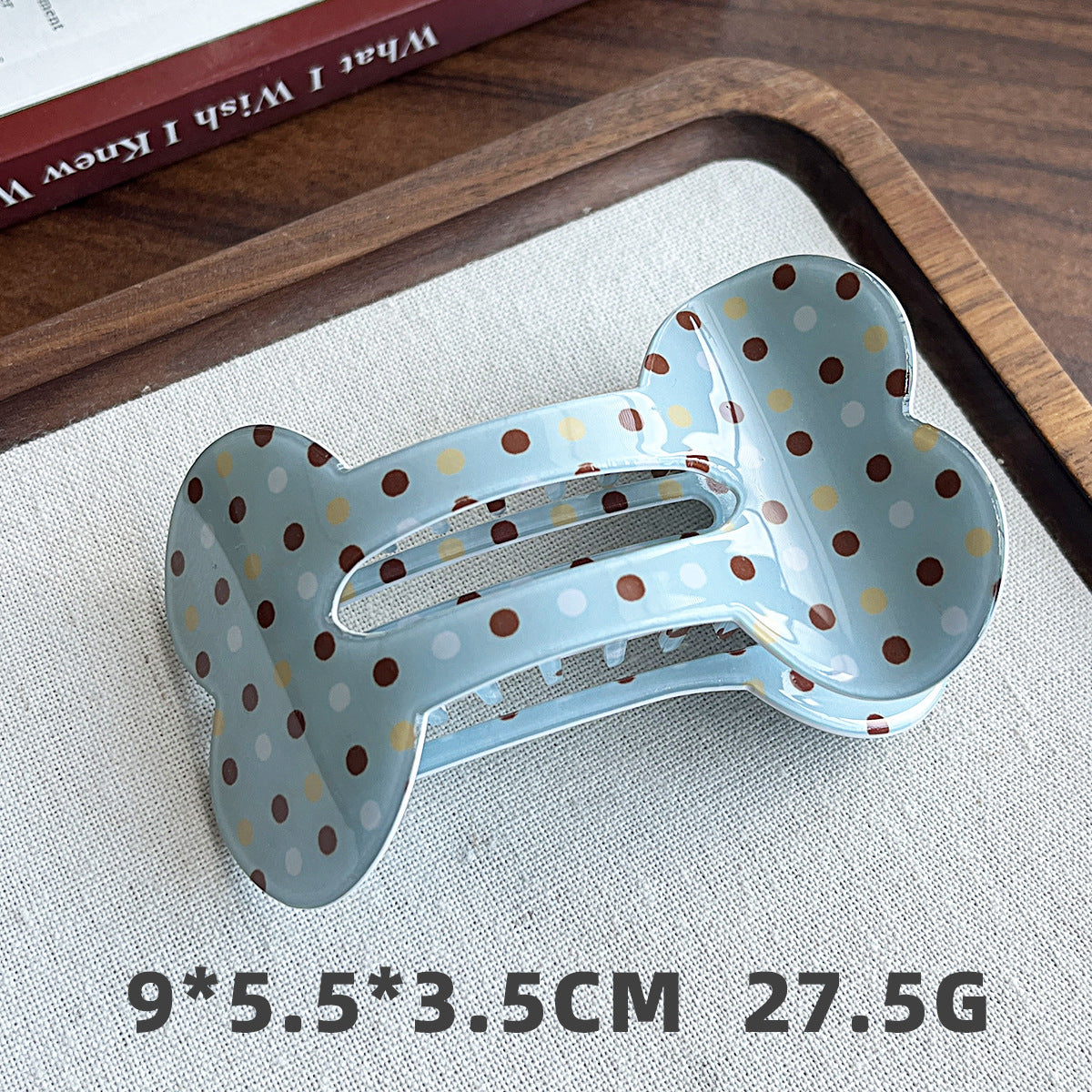 Bone-Shaped Acetate-Look Hair Claw Clip – Patterned Hair Clip