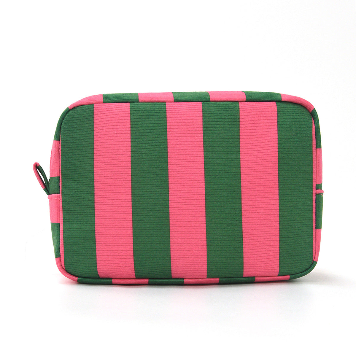 Corduroy Striped Makeup Pouch Travel Toiletry Bag