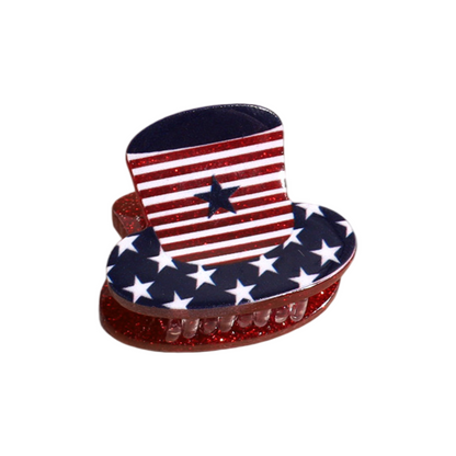 4th of July USA Flag Mini Claw Clips & Half-Moon Hair Claw Patriotic Hair Accessories