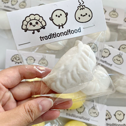 Simulation Steamed Buns Dumplings Squishy Bagged Slow Rising Stress Relief Squeeze Toy