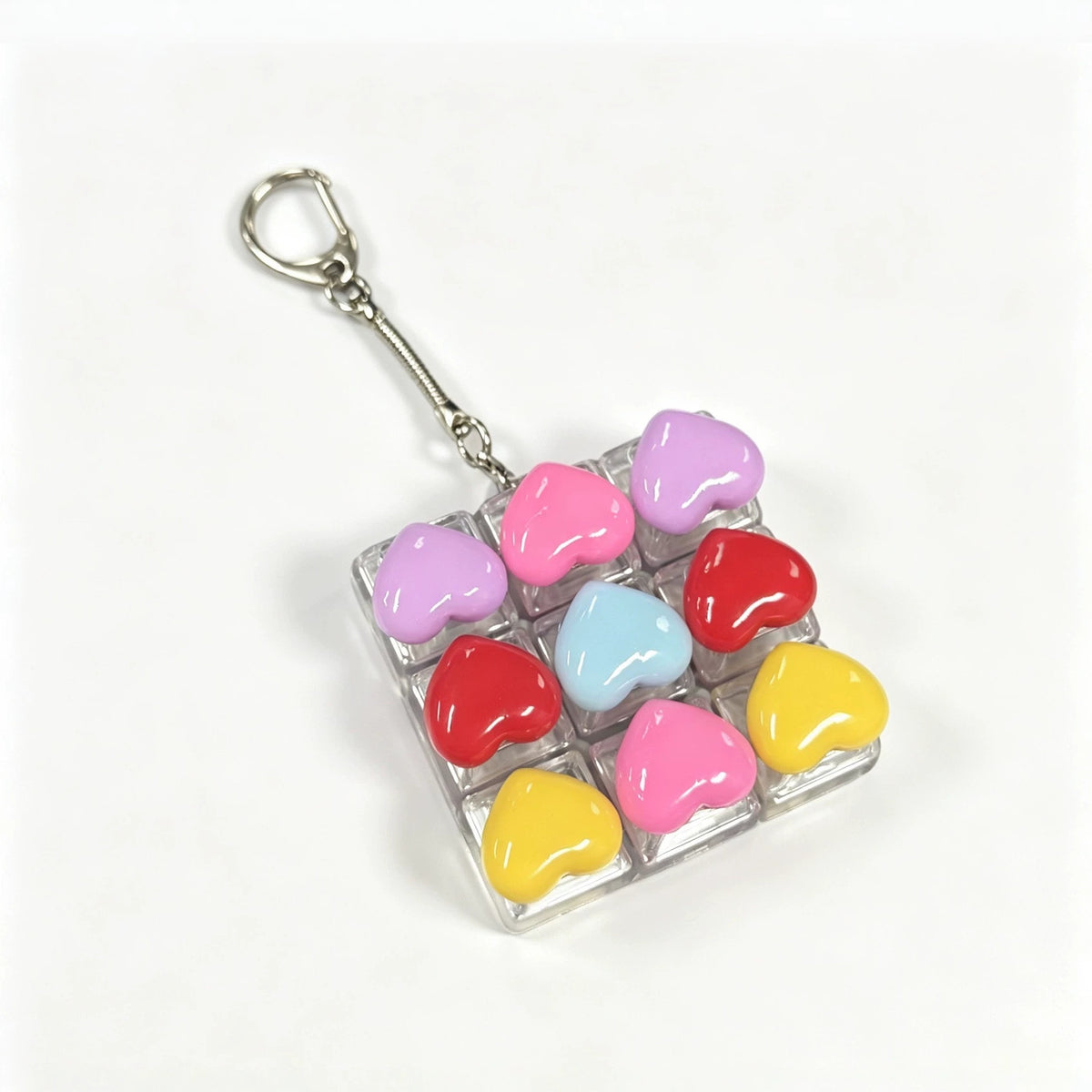Heart Button Fidget Keychain – Clicker Sensory Bag Charm