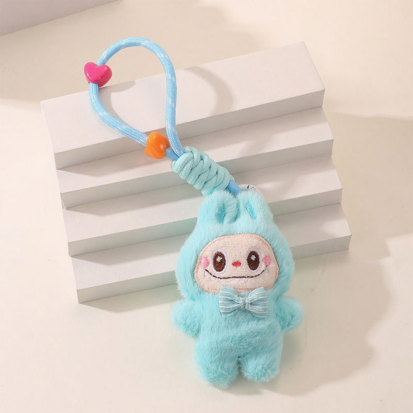 LABUBU Plush Keychain – Cute Cartoon Doll with Lanyard, Bag Charm & Key Holder