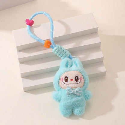 LABUBU Plush Keychain – Cute Cartoon Doll with Lanyard, Bag Charm & Key Holder
