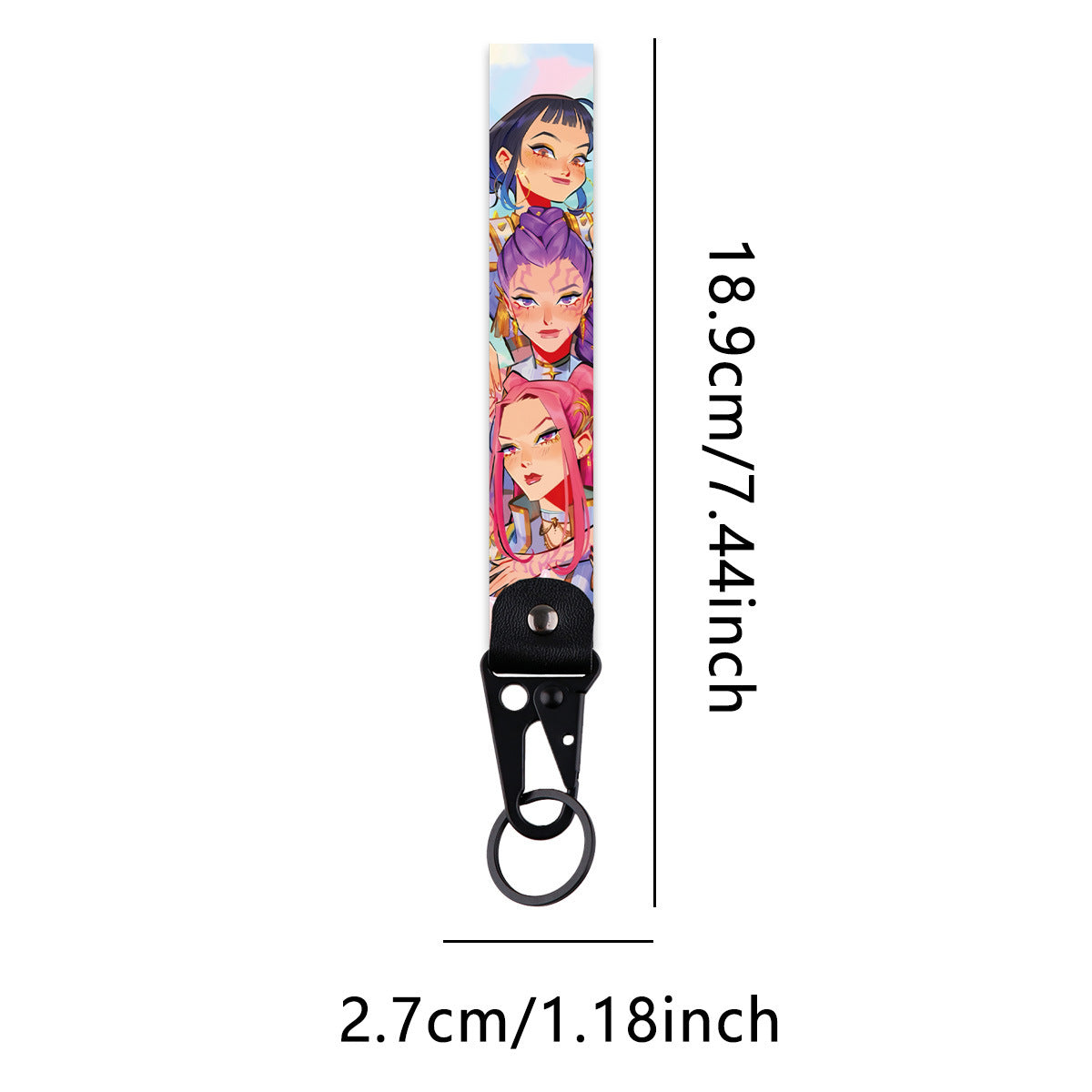 K-Pop Demon Hunters Keychain – Metal Lobster Clasp Pendant with Leather Lanyard