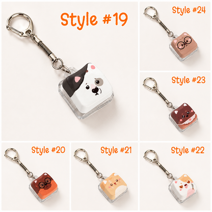 Cute Animal Dog Keycap Fidget Keychain – Pressable Bag Charm