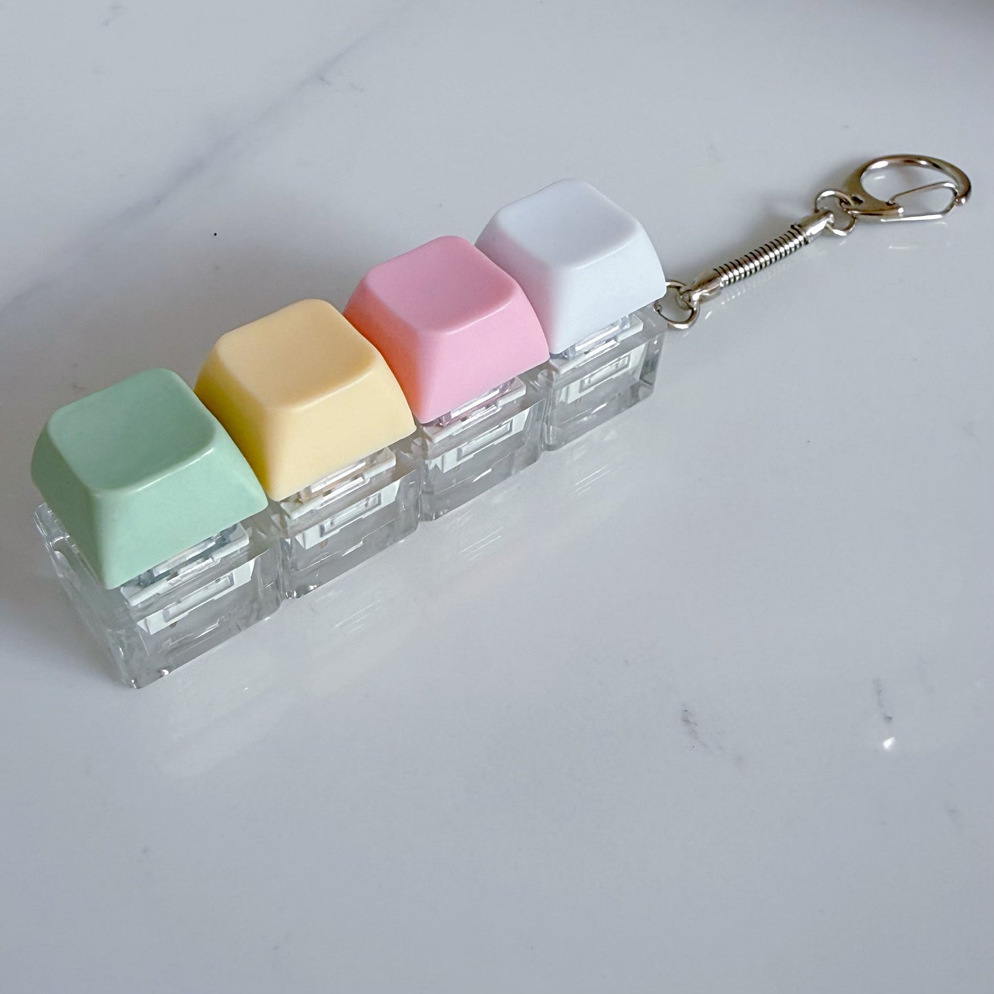 Pastel Colors Finger Press Button Cube Squishy Keyboard Keychain Stress Relief Toy