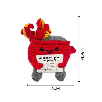 Cute Crochet Figurines with Message Cards – Desk Decor & Gifts