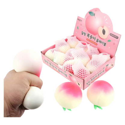 12pcs/Box Realistic Fruit Squishy Toys – Super Soft Squeezable Stress Relief Set