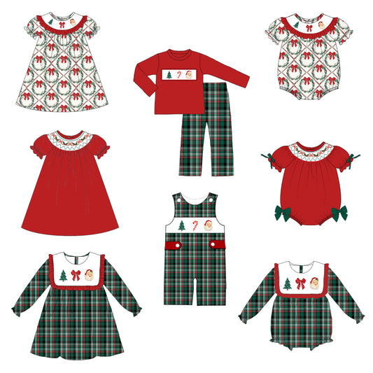 Christmas Embroidery Sibling Collection – Plaid & Festive Charm