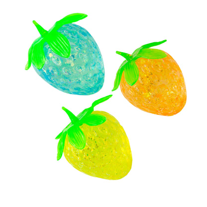 Glitter Strawberry Maltose Squishy Stress Toy | Jelly Sensory Fidget Toy | Slow Stretch Squeeze Toy | Random Colors