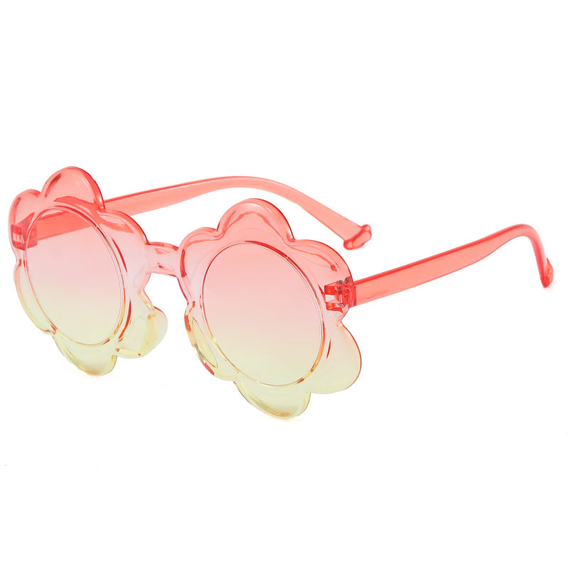 Kids One-Piece Colorful Flower Shaped Sunglasses UV Protection