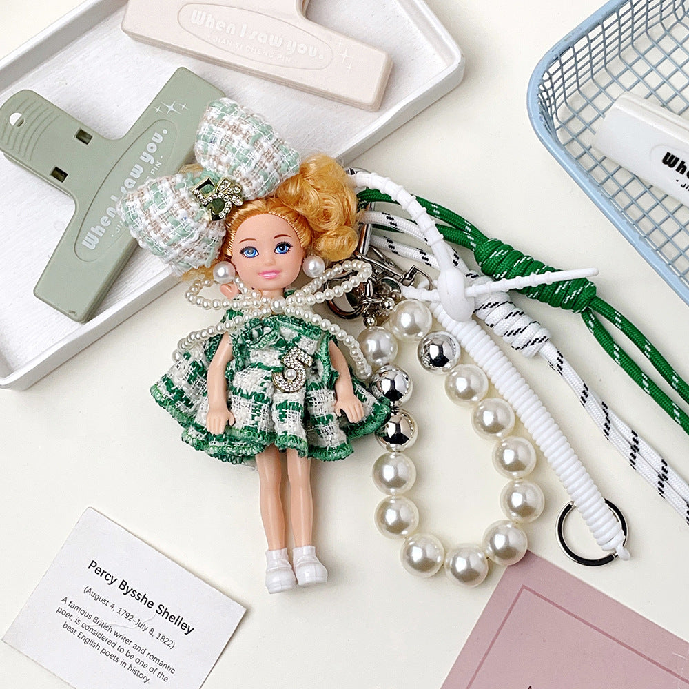 Chic Fashion Doll Keychain Cute Knitted Cartoon Doll Bag Charm Pendant Accessory