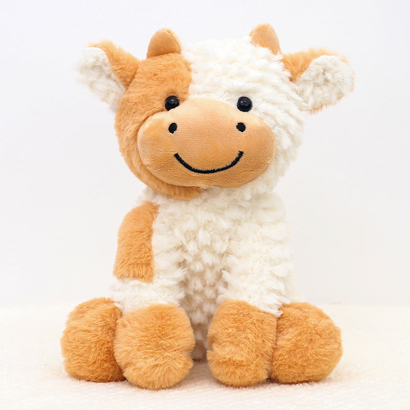 8.7" Plush Cow Stuffed Animal – Soft Sitting Cow Plush Toy