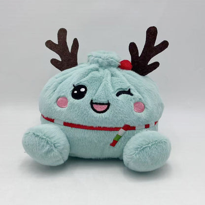 Christmas Bao Bun Plush Toys – Cute Holiday Dumpling Characters, Plush Only or with Bamboo Steamer Gift Box