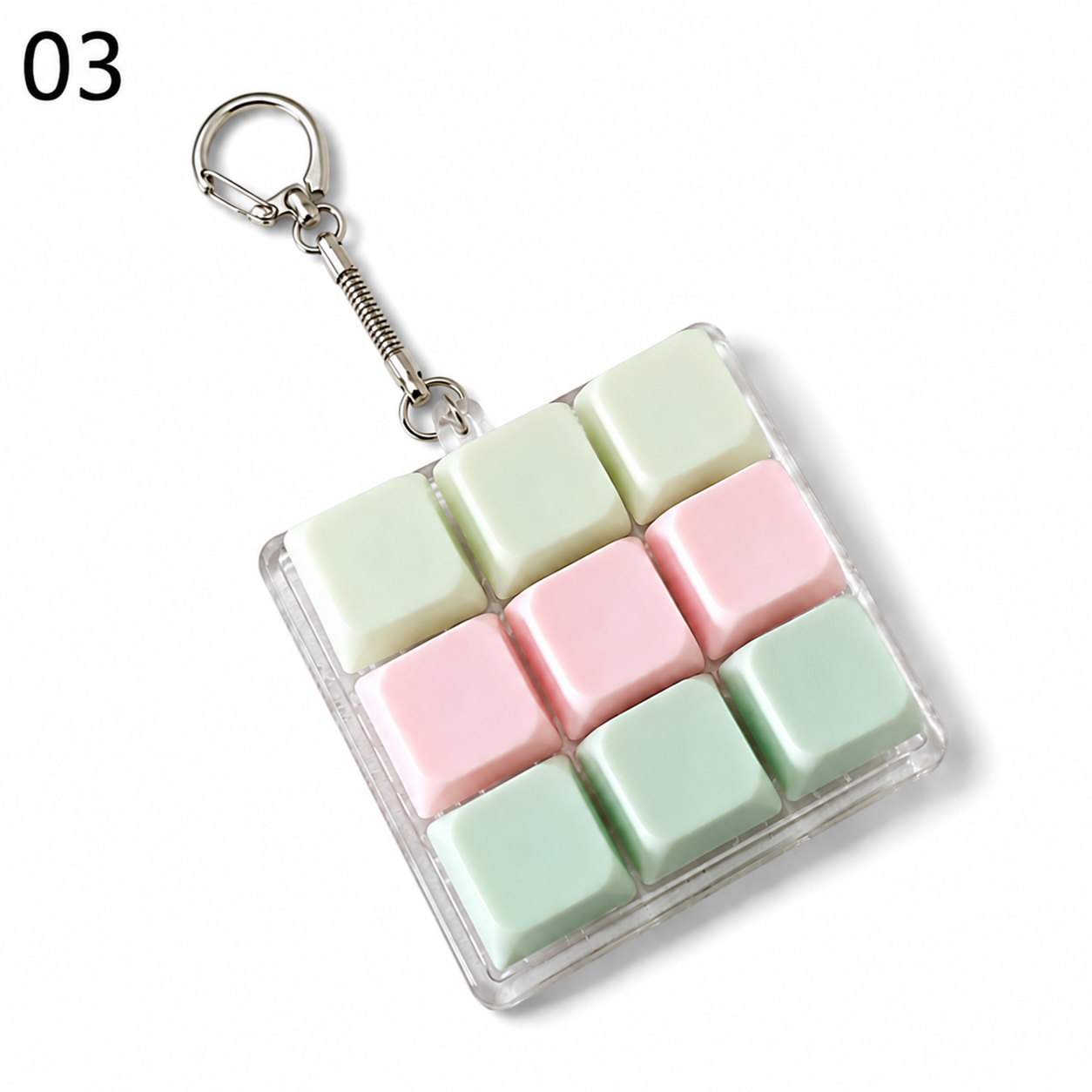 Trending 9-Key Fidget Click Button Fidget Keychain Stress Relief Multiple Colors
