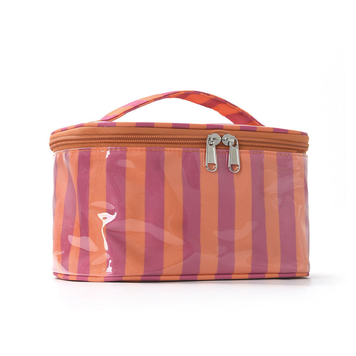 PVC Striped Waterproof Clear Cosmetic Bag Makeup Travel Toiletry Organizer Carry Pouch