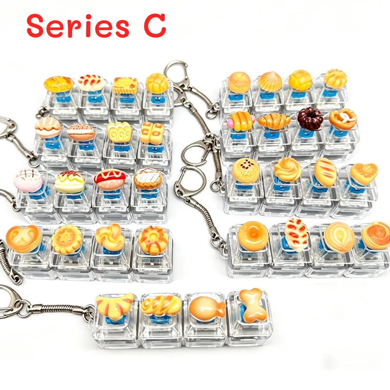 Mini Food Mechanical Key Fidget Toy – Handmade Resin Charms