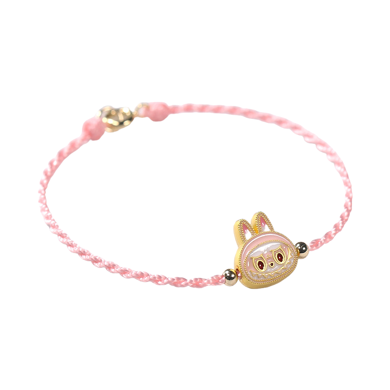 Labubu Cartoon Braided Rope Bracelet – Handmade Cute Wristband Jewelry