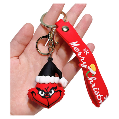2025 Christmas Grinch Silicone Keychain Plush-Inspired Bag Charm & Accessory