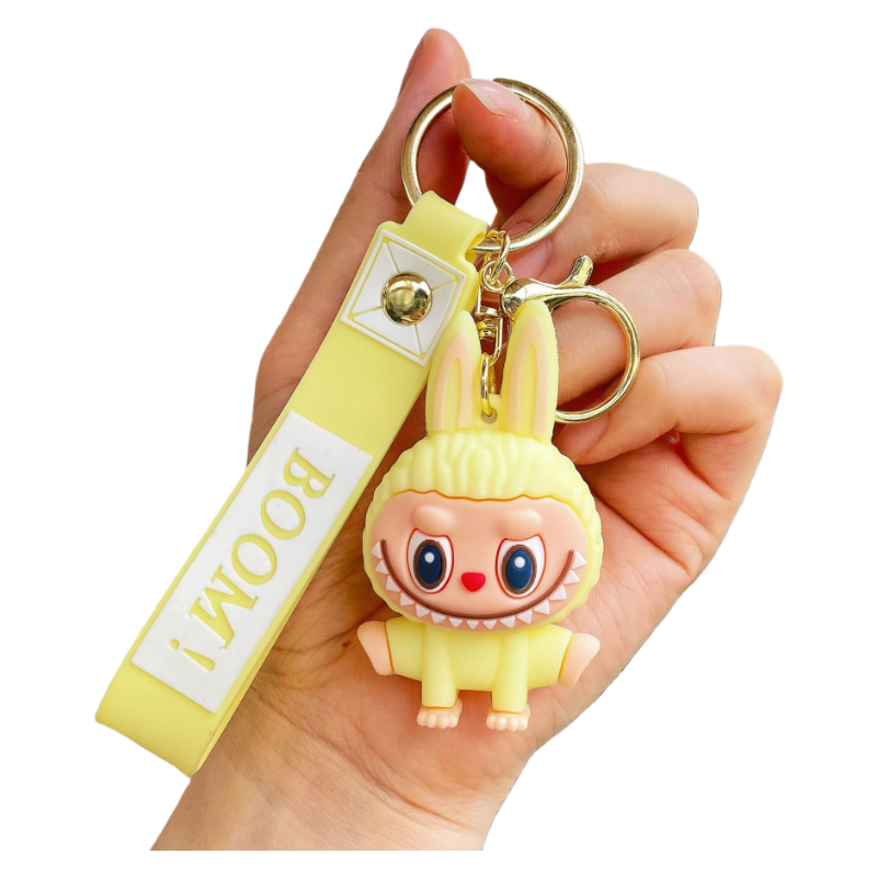 Monster Cozy Yoga Silicone Keychain Cute Cartoon Charm