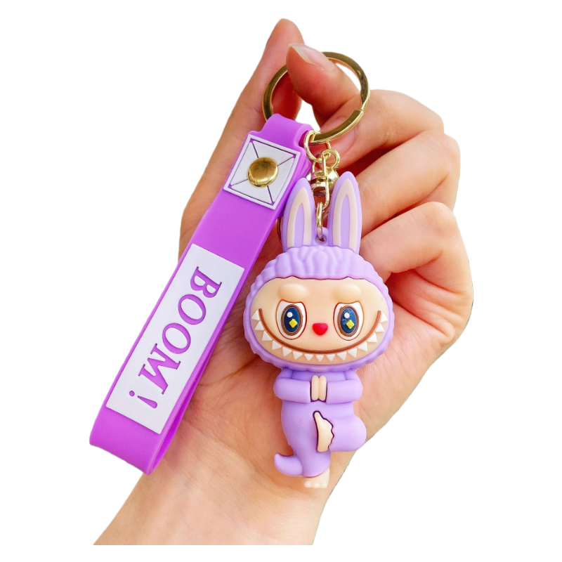 Monster Cozy Yoga Silicone Keychain Cute Cartoon Charm