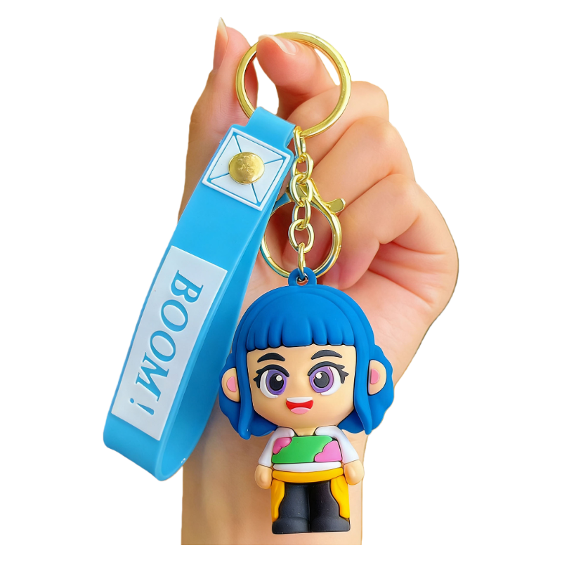 K-Pop Demon Hunters Boom Silicone Keychain Backpack Charm Trendy Merchandise
