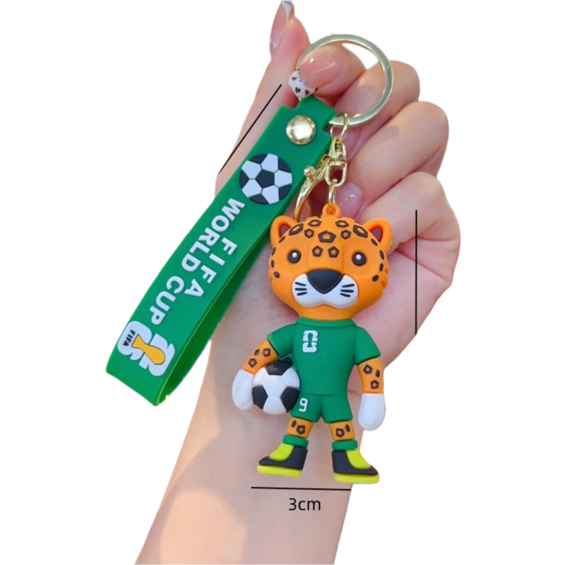 2026 World Cup Mascot Keychain Mexico USA Canada Soccer Fan Souvenir Pendant