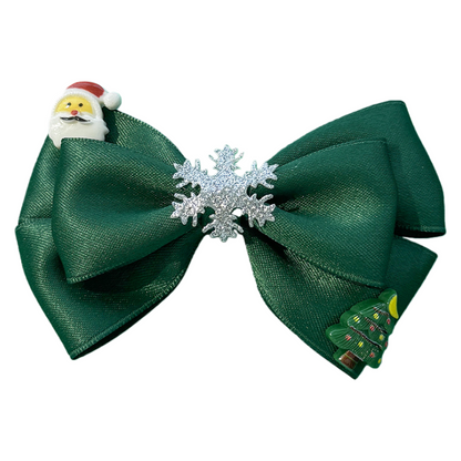Christmas Bow Hair Clips for Girls Cute Snowflake Santa Claus Hair Barrettes Holiday Hair Accessories