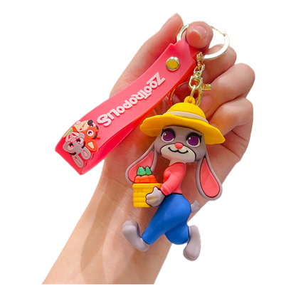 Cute Zootopia Silicone Keychain – Adorable Cartoon Bag Charm & Keyring