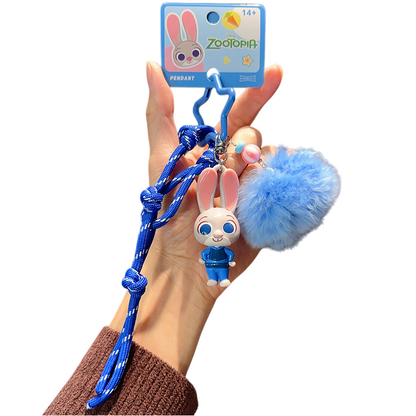 Zootopia Judy Hopps & Nick Wilde Plush Keychain Cute Bag Charm & Phone Accessory