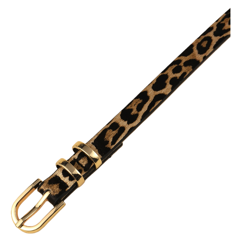 Leopard Print PU Leather Women’s Belt Casual Versatile Waist Belt for Jeans & Dresses
