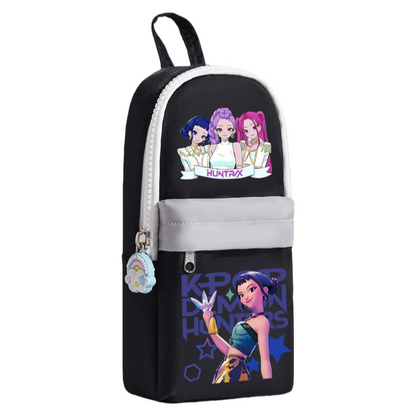 K-Pop Demon Hunters Pencil Case Large Capacity Student Pen Bag Trendy Stationery Organizer Office Supplies