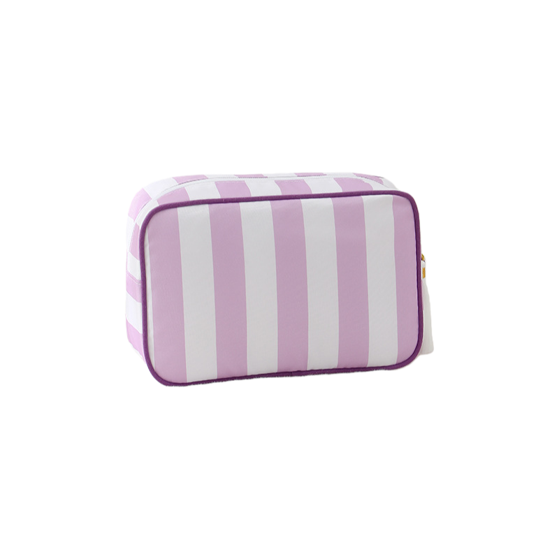 Striped Cosmetic Bag – Simple & Fresh Travel Makeup and Toiletry Pouch