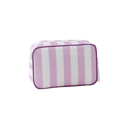 Striped Cosmetic Bag – Simple & Fresh Travel Makeup and Toiletry Pouch