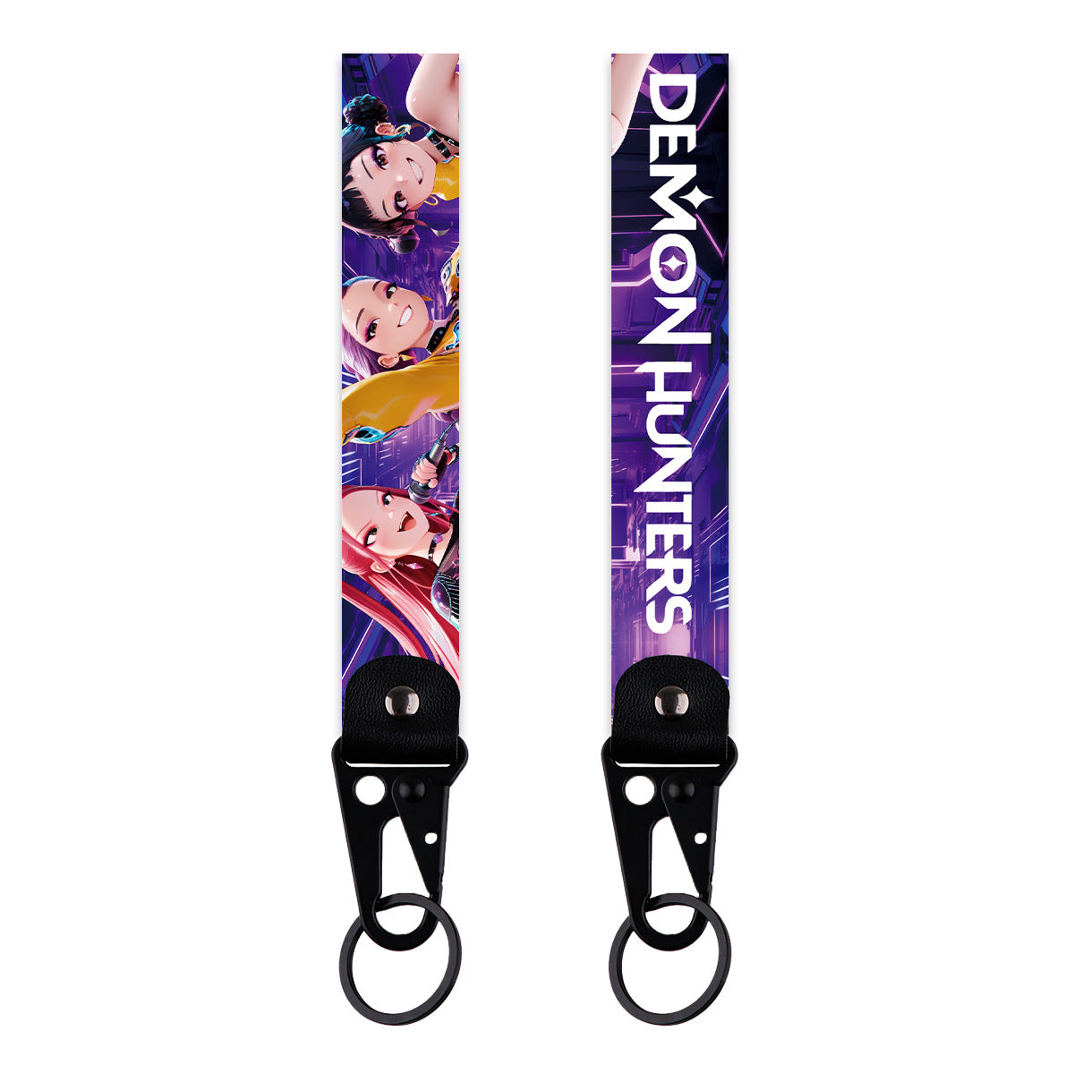 K-Pop Demon Hunters Keychain – Metal Lobster Clasp Pendant with Leather Lanyard
