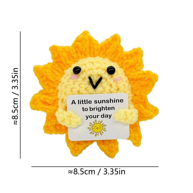 Handmade Crochet Sunflower &Smiley Face Colorful Yarn Knitted Flower Gift (Single Stem)