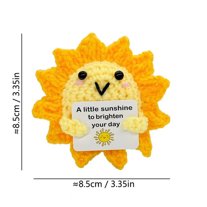 Handmade Crochet Sunflower &Smiley Face Colorful Yarn Knitted Flower Gift (Single Stem)