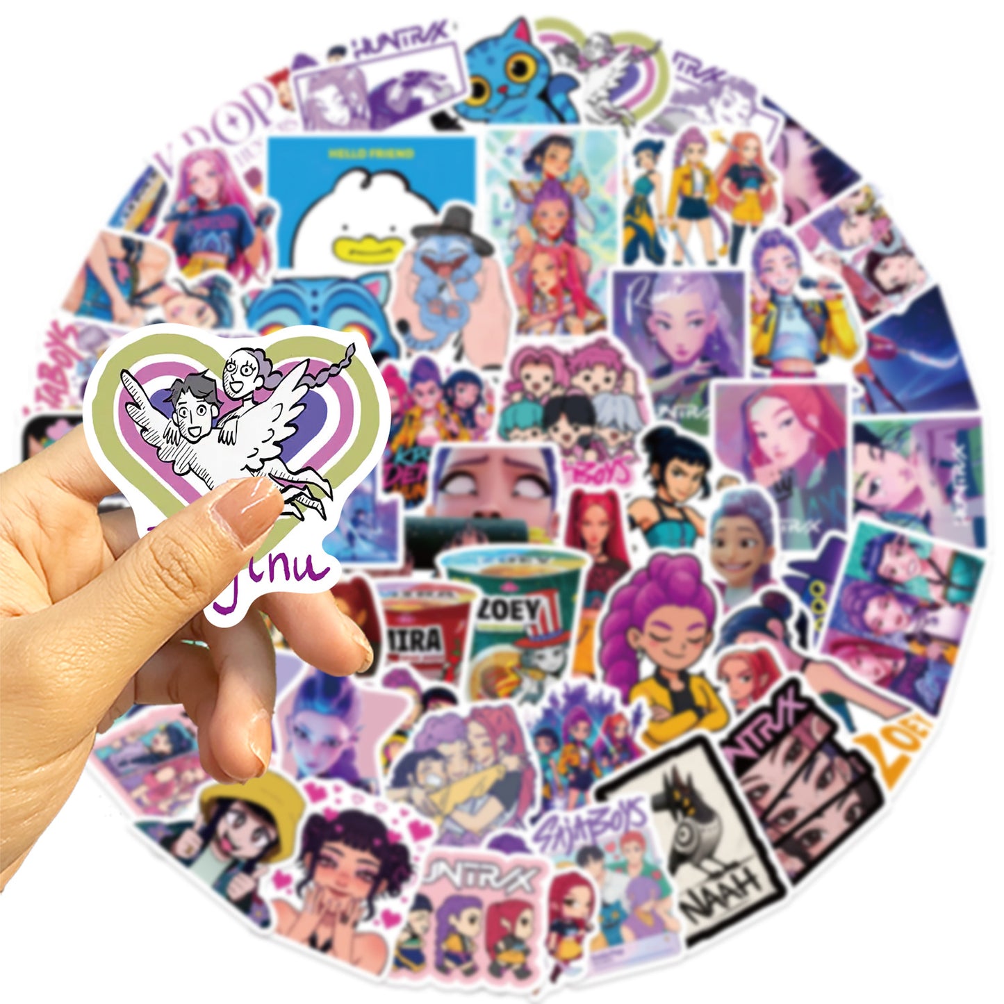 KPOP Huntrix Demon Hunter Stickers Character Decals DIY Scrapbooking Craft Supplies 60pcs