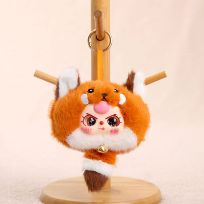 Cartoon Plush Key Chain Vinyl Plush Rabbit Bag Charm Collectible Doll