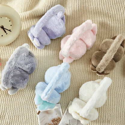 Labubu Solid Color Fuzzy Ear Muffs Warm Plush Earmuffs Cozy Frost-Proof Ear Warmers