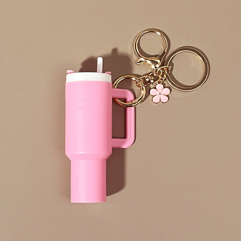 Mini Tumbler Bag Charm Keychain – Colorful Plastic Cup Charm Accessory