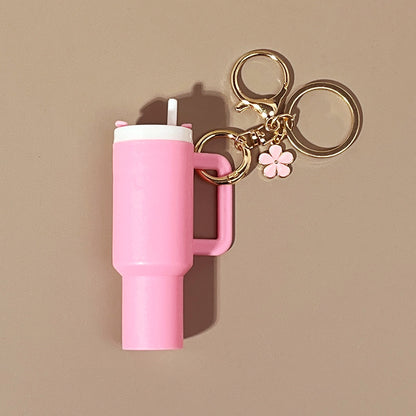 Mini Tumbler Bag Charm Keychain – Colorful Plastic Cup Charm Accessory