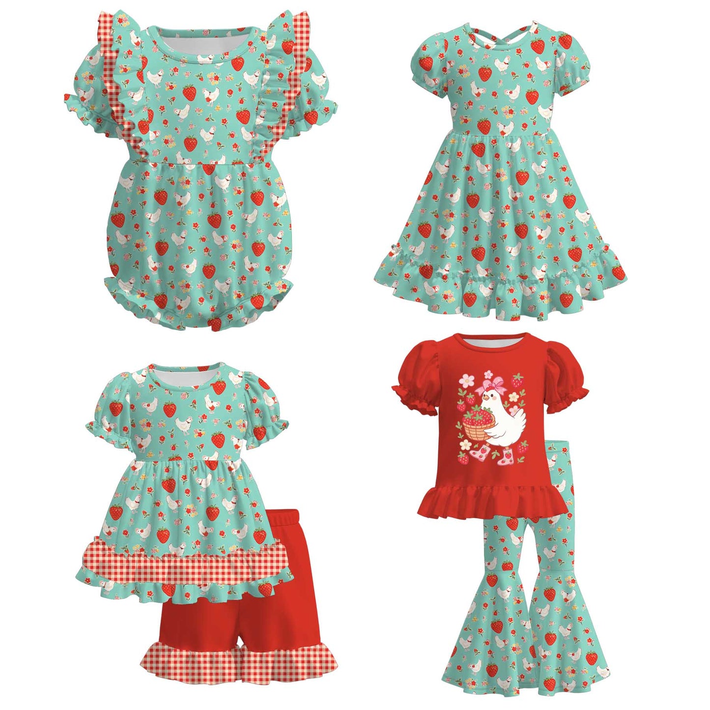 Strawberry & Little Hen Print Spring Collection