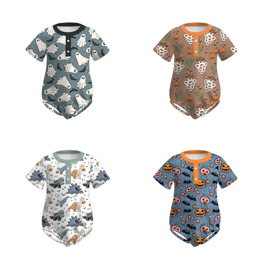 Baby Boys Halloween Ghost Pumpkin Dinosour Soft Romper
