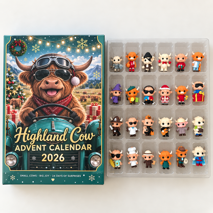 2026 Christmas Advent Calendar – 24-Day Mini Figure Surprise Countdown, Highland Cow & Duck Collectible Holiday Gift