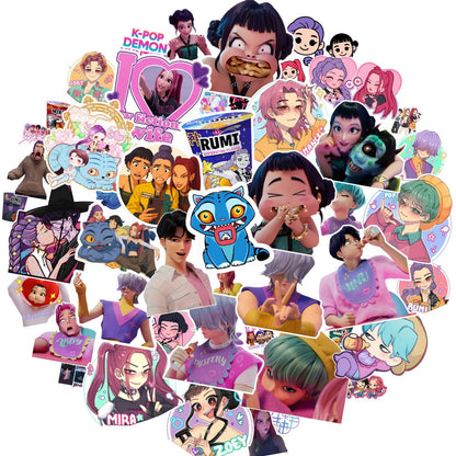 KPOP Huntrix Demon Hunter Girl & Boy Stickers Cartoon Character Decals DIY Scrapbooking & Craft Supplies