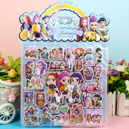 K-Pop Demon Hunters 3D Puffy Stickers Kids Cartoon Layered DIY Anime Movie Merchandise Stickers