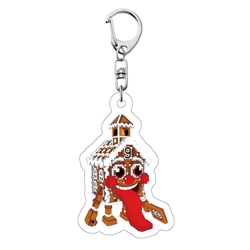 Pixel Style Funny Character Acrylic Keychain Cartoon Pendant Bag Charm